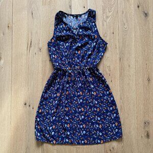 Blue, floral dress